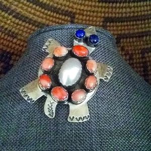 Beautiful Native American Navajo Turtle Pin